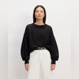 Everlane Alpaca Cocoon Sweater in Heathered Black
